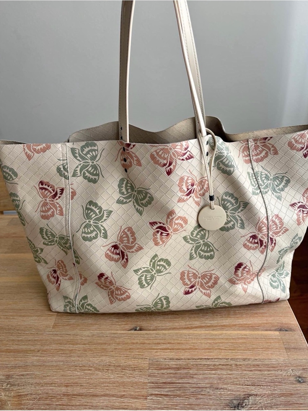 Bottega Veneta Butterfly Intrecciato Woven Leather Tote Bag